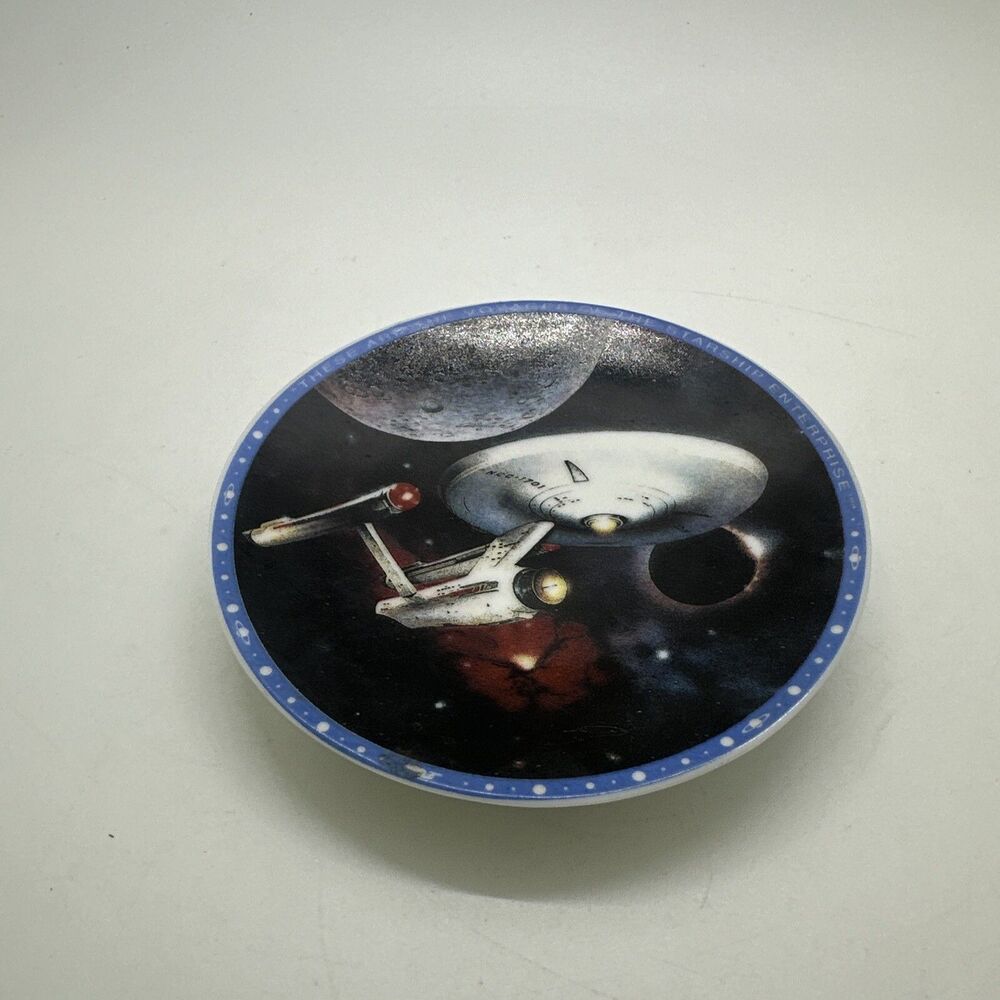 Vintage Enesco Star Trek Collector's Plate U.S.S. Enterprise NCC-1701 Mini Plate